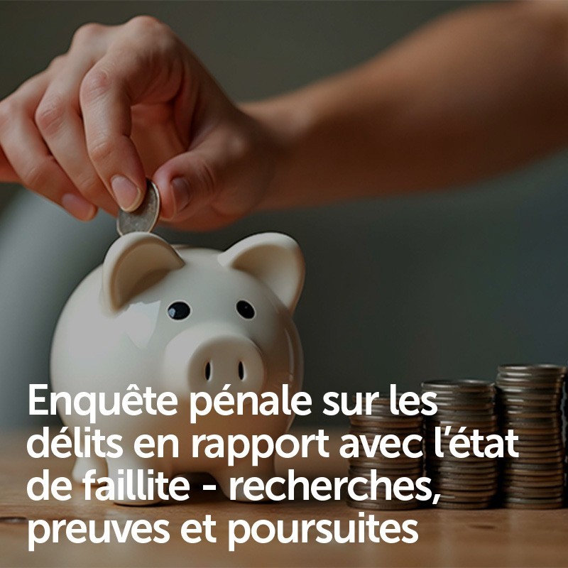 Enquête pénale sur les délits en rapport avec l’état de faillite - recherches, preuves et poursuites
