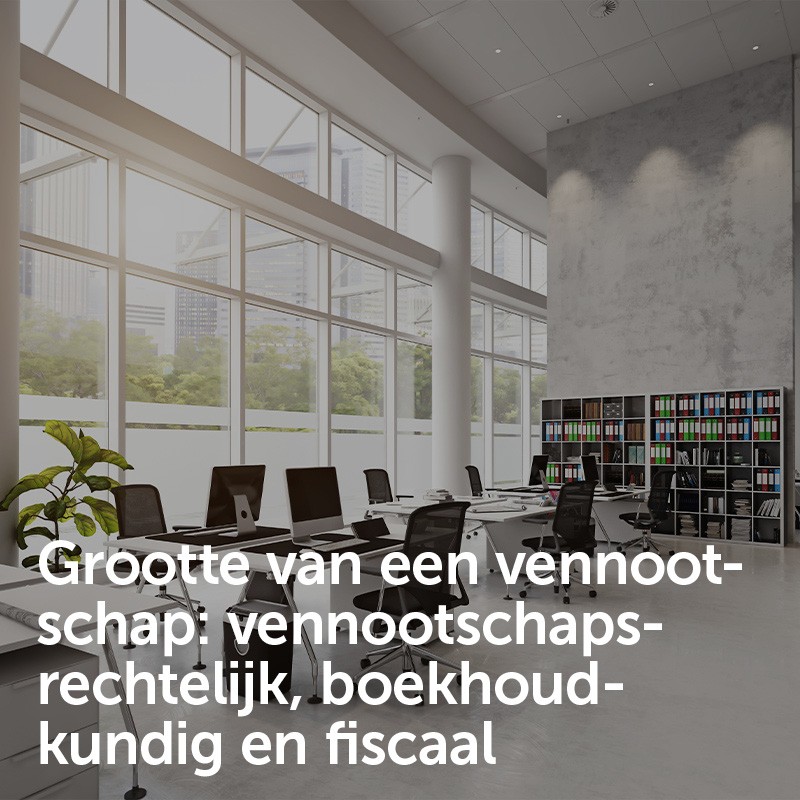 Grootte van een vennootschap: vennootschapsrechtelijk, boekhoudkundig en fiscaal