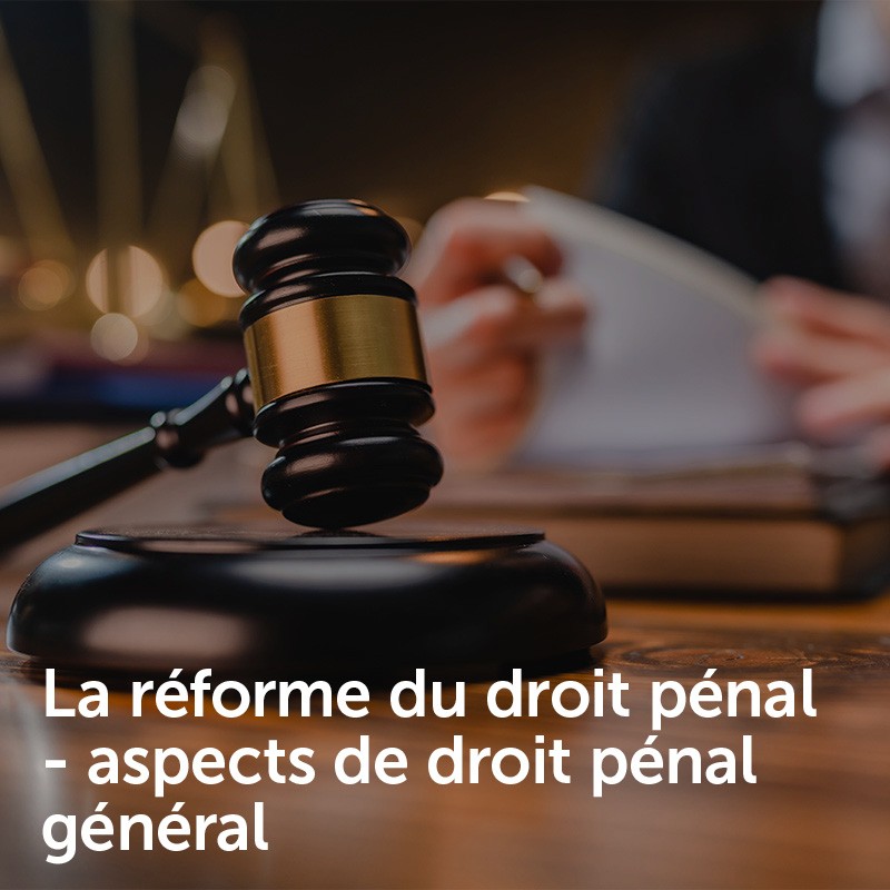 La réforme du droit pénal – aspects de droit pénal général